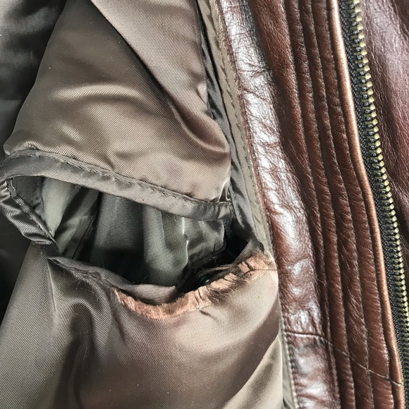 Vintage Wilson Men’s Brown Leather Jacket Sz L - Picture 4 of 12